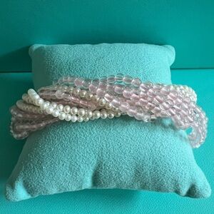 🌸🌸 Authentic Tiffany & Co. Picasso Pearl and Rose Quartz Torsade Bracelet